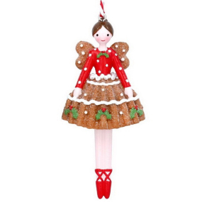Елочная игрушка "Пряничная фея" 8 см, красная