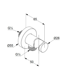 Держатель для душа Kludi Universale 6054739-00, черный матовый