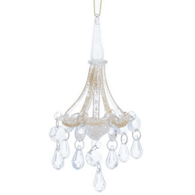 Елочная игрушка "Люстра" 14 см, цвет золото