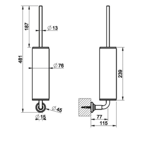 Ершик для туалета Gessi Venti20, брашированный никель