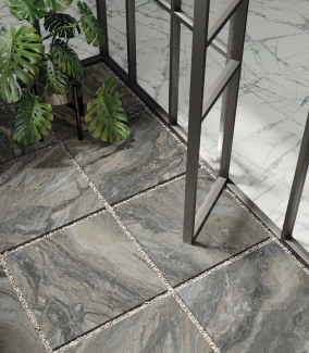 Керамогранит Italon Charme Deluxe X2 60х60 Strutturato, Grigio Orobico, 20 мм