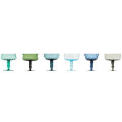 Набор бокалов для шампанского/десерта Diseguale 220 мл, 6 шт, цвет синий/зеленый