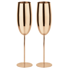 Набор бокалов стальных для шампанского Paderno Bar Copper 270 мл, 2 шт