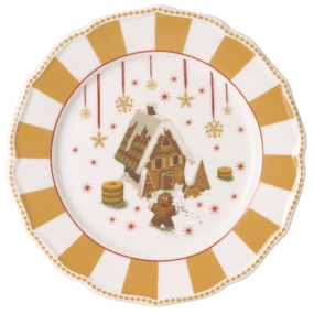 Тарелка салатная Christmas Love 22 см, бежевая