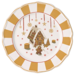 Тарелка салатная Christmas Love 22 см, бежевая