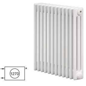 Радиатор Zehnder Сharleston 3057-12, 58х57, 3/4, 1270 (7610), белый