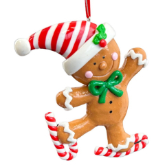 Елочная игрушка "Пряничный человечек на лыжах" 11 см