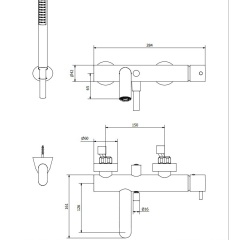 Смеситель для ванны iB Rubinetti MilanoTorino MT250SS, никель матовый