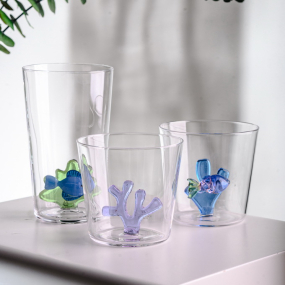 Стакан Marine Garden 340 мл, розовая рыба и синяя водоросль
