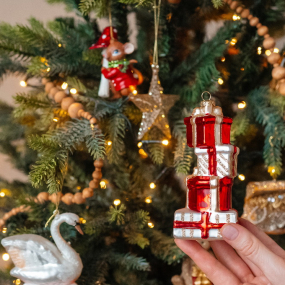 Новогодняя игрушка "Подарки" 13 см, цвет в ассортименте