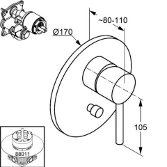 Внешняя часть Kludi Bozz 386500576 смесителя для душа, хром