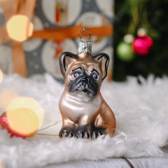 Новогодняя игрушка "Бульдожек" 9,5 см
