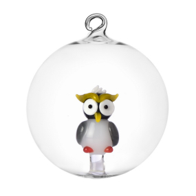 Елочный шар "Разноцветная сова" Woodland Tales 8 см