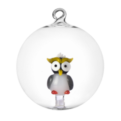 Елочный шар "Разноцветная сова" Woodland Tales 8 см