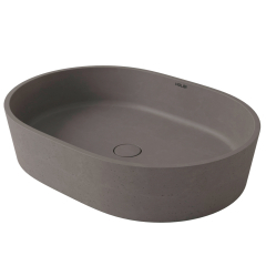 Раковина  Holbi Ariel NC 56х40, из Nano Concrete, Бетон, с клапаном