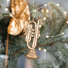 Новогодняя игрушка "Труба" 12 см