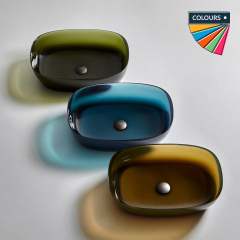 Раковина Antonio Lupi Senso, 60х40, из Cristalmood, с клапаном, полупрозрачная, цвет на выбор