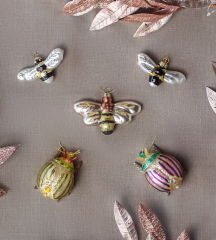 Новогодняя игрушка "Пчела с желтыми крыльями" 10 см