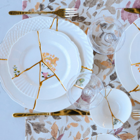 Тарелка салатная Kintsugi 21 см, декор 2