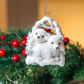 Игрушка на елку "Друзья-медвежата" 8,3 см