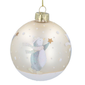 Елочный шар "Пингвин" 8 см