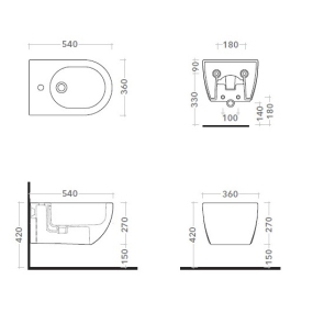 Биде подвесное Flaminia App 54x36 AP218