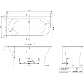Ванна акриловая Villeroy & Boch O.Novo 190х90 UBA190CAS2V-01