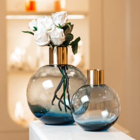 Ваза Glass Design Bubble 21 см, синяя