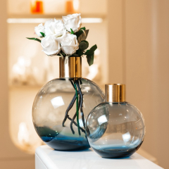 Ваза Glass Design Bubble 21 см, синяя