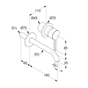 Внешняя часть Kludi Nova Fonte 202445315 смесителя для раковины, белый матовый