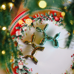 Елочная игрушка "Надувная собака" 7,6 см, зеленая