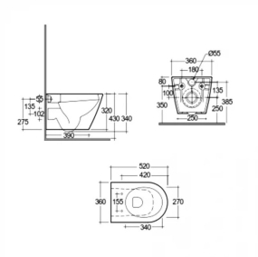 Унитаз подвесной RAK Ceramics Feeling RST23503A, с сиденьем