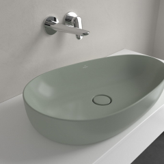 Раковина накладная Villeroy & Boch Antao 65х40, CeramicPlus, 4A7465R8, из TitanCeram, Morning Green