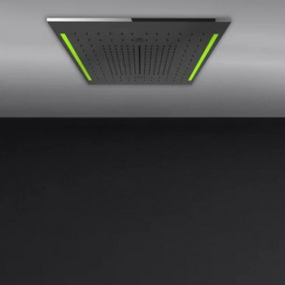 Лейка для душа Gessi Acciaio, с накладной панелью, потолочная, 50х50 см, зеркальная сталь