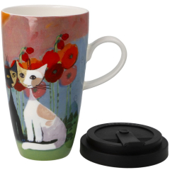 Кружка с крышкой "Лето в саду" 500 мл