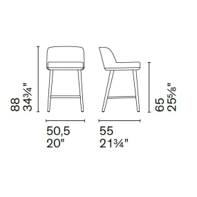 Стул полубарный Calligaris Foyer CS2072, Sand