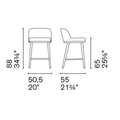 Стул полубарный Calligaris Foyer CS2072, Sand