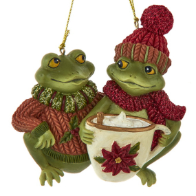Елочная игрушка "Лягушки" 9,5 см
