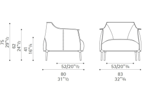 Кресло Poltrona Frau Archibald, Garnet