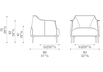 Кресло Poltrona Frau Archibald, Tortora