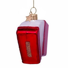 Елочная игрушка "Аккордеон красный" 7 см