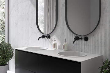 Раковина Holbi Uran SR 41х41, из Soft Rock, белая матовая, с клапаном