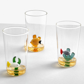 Бокал лонгдринк Marine Garden 450 мл, желтая рыба и водоросль