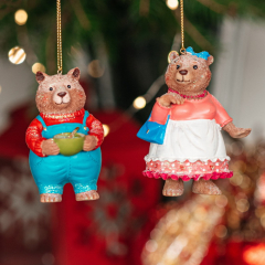 Новогодняя игрушка "Мама-медведица" 9 см