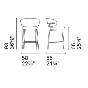 Стул полубарный Calligaris Oleandro CS2032, Mud Brown