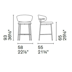 Стул полубарный Calligaris Oleandro CS2032, Mud Brown