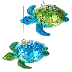 Игрушка на елку "Черепаха зелено-голубая" 12 см, в ассортименте
