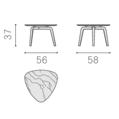 Стол журнальный Poltrona Frau Fiorile 58х56, Celadon