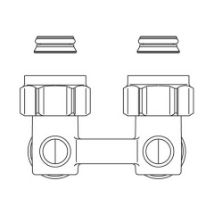 Узел подключения Oventrop Multiflex F, 3/4 НГ x 3/4 НР, угловой