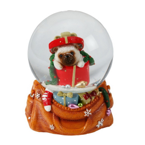 Снежный шар музыкальный "Собака" 14,5 см